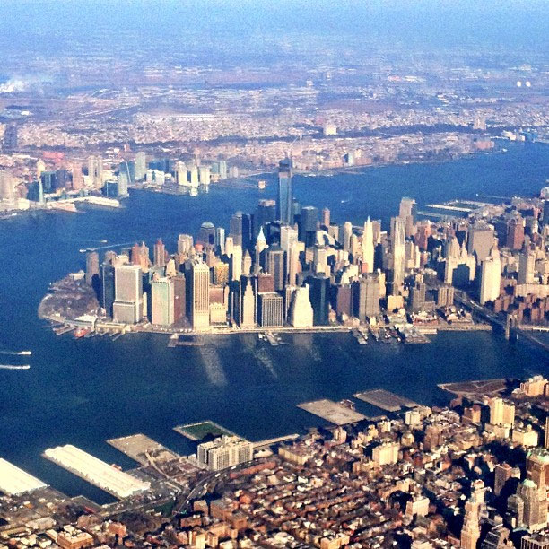 Flying into New York City